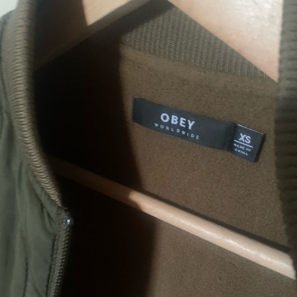 Obey Green Bomber Jacket - Picture 3 of 3